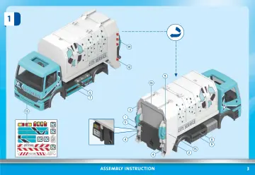 Istruzioni di montaggio Playmobil 70885 - Camion smaltimento rifiuti con lampeggiante (3)