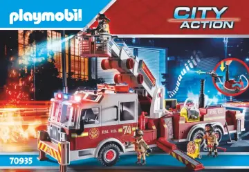 Bygganvisningar Playmobil 70935 - Brandbil: US Tower Ladder (1)