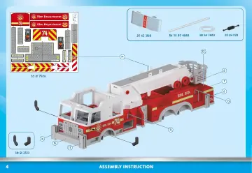 Manual de instruções Playmobil 70935 - Veículo de Bombeiros: US Tower Ladder (4)