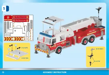 Bygganvisningar Playmobil 70935 - Brandbil: US Tower Ladder (12)