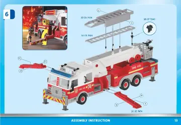 Bygganvisningar Playmobil 70935 - Brandbil: US Tower Ladder (13)