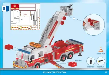 Istruzioni di montaggio Playmobil 70935 - Vigili del Fuoco: US Tower Ladder (15)