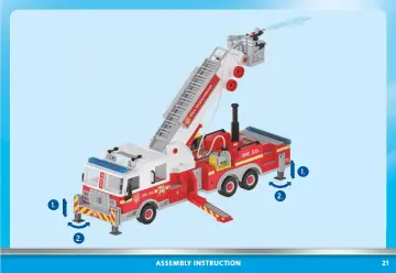 Bygganvisningar Playmobil 70935 - Brandbil: US Tower Ladder (21)