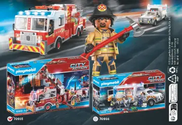 Bygganvisningar Playmobil 70935 - Brandbil: US Tower Ladder (28)