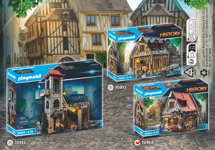 美品☆playmobil 70954 HISTORY 中世 パン屋プレイモービル 中世のパン