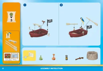 Manual de instruções Playmobil 70962 - Pirate Treasure Island with Rowboat (4)