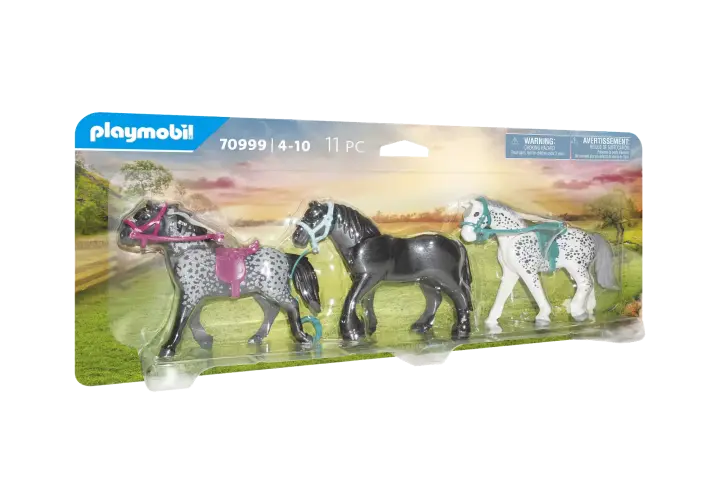 Playmobil 70999 - 3 cavalos: Frísio, Knabstrupper e Andaluz - BOX