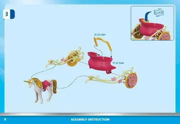 Istruzioni di montaggio Playmobil 71002 - Carrozza con unicorno e Pegaso (8)
