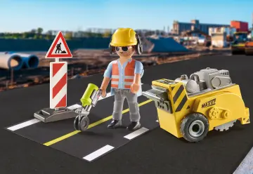 Playmobil 71185 - Trabajador de la construcción con cortador de bordes