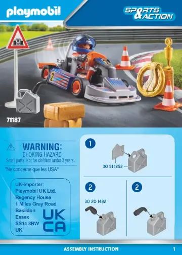 Manual de instruções Playmobil 71187 - Kart de Corridas (1)