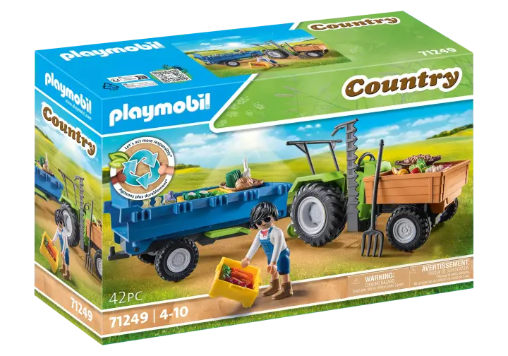 Playmobil 71249 - Tractor con remolque - BOX