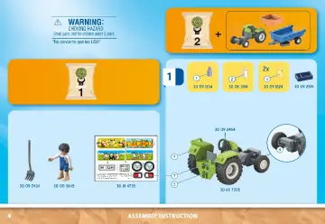 Notices de montage Playmobil 71249 - Tracteur avec remorque (4)