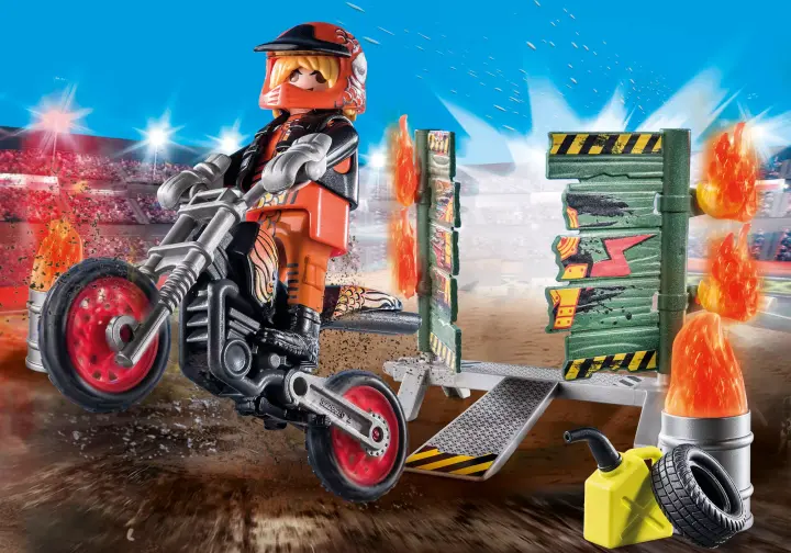 Playmobil 71256 - Starter Pack Stuntshow Mota com parede de fogo