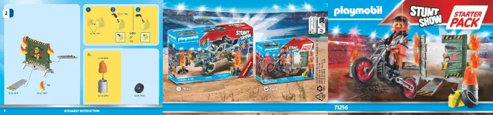 Manuales de instrucciones Playmobil 71256 - Starter Pack Stuntshow Moto con pared de fuego (1)