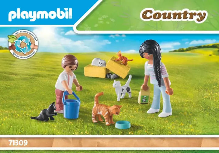 Οδηγίες συναρμολόγησης Playmobil 71309 - Οικογένεια με γατούλες (1)