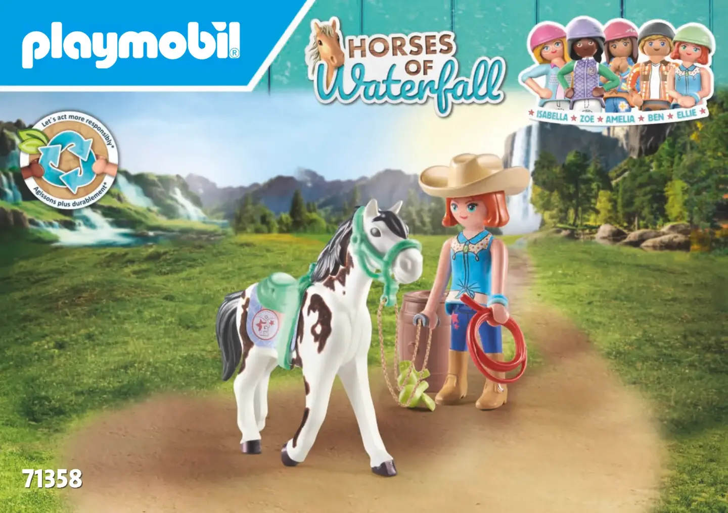Playmobil Horses of Waterfall Salto de Caballos con Zoe y Blaze