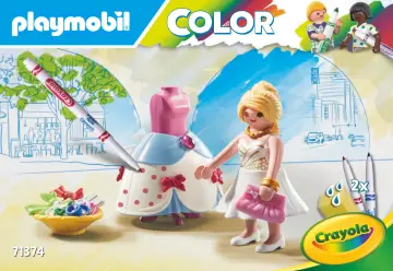 Bouwplannen Playmobil 71374 - PLAYMOBIL Color: Modieuze jurk (1)