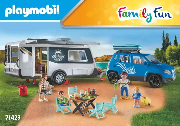 Bouwplannen Playmobil 71423 - Stacaravan met auto (1)