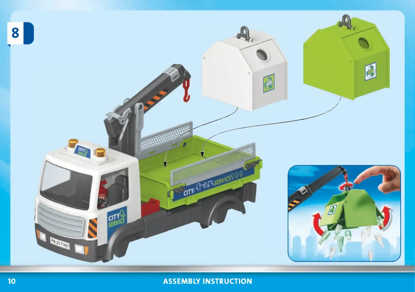 Abapri - Playmobil 71431 - Camion-grue de recyclage de verre