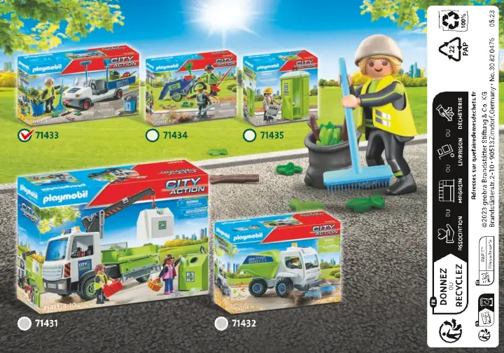 PLAYMOBIL Stadtreinigungs-Team – Spielset Mit Mülltonne & Laubbläser