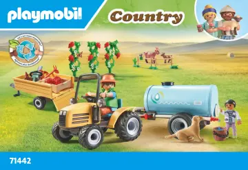 Building instructions Playmobil 71442 - Tractor with trailer and water tank (1)