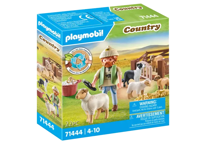 Playmobil 71444 - Pastor con rebaño de ovejas - BOX