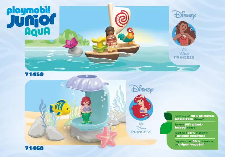 Notices de montage Playmobil 71460 - Junior & Disney : Ariel avec coquillage de bain (1)