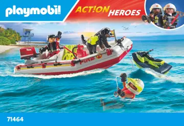 Bauanleitungen Playmobil 71464 - Feuerwehrboot mit Aqua Scooter (1)