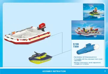 Manual de instruções Playmobil 71464 - Barco dos bombeiros com mota aquática (7)