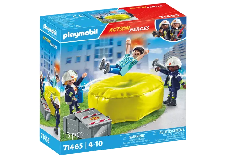 Playmobil 71465 - Pompiers avec coussin de sauvetage - BOX