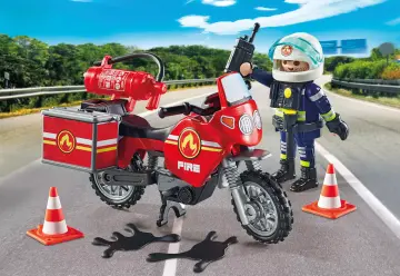 Playmobil 71466 - Motocykl straży pożarnej na miejscu wypadku