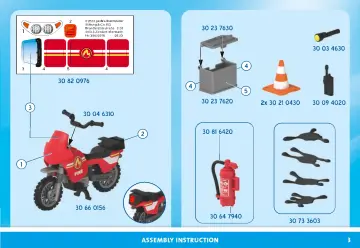 Bauanleitungen Playmobil 71466 - Feuerwehrmotorrad am Unfallort (3)