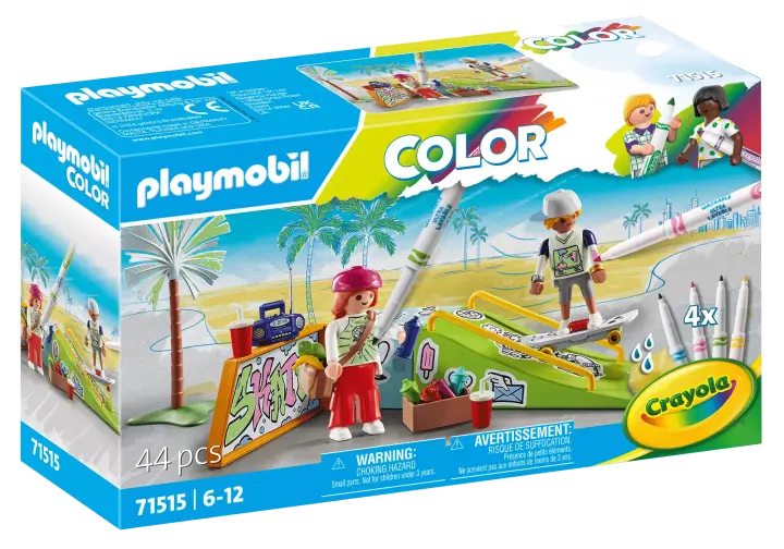 Playmobil 71515 - PLAYMOBIL Color : Skateurs avec rampe - BOX