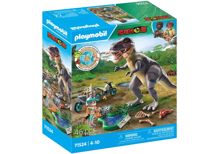 Playmobil 71524 - Explorateur avec moto et tyrannosaure - BOX