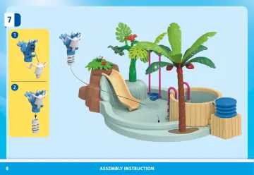 Notices de montage Playmobil 71529 - Vacanciers avec piscine et bain à remous (8)