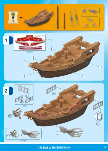 Οδηγίες συναρμολόγησης Playmobil 71530 - Πειρατική ναυαρχίδα (5)