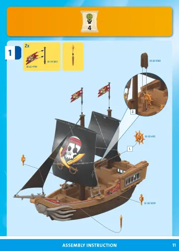 Manual de instruções Playmobil 71530 - Grande barco pirata (11)