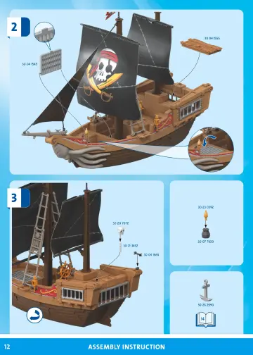 Bouwplannen Playmobil 71530 - Groot piratenschip (12)