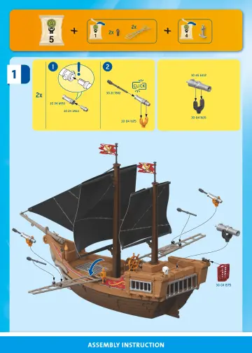 Manual de instruções Playmobil 71530 - Grande barco pirata (13)