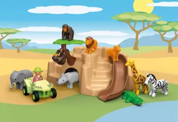 Playmobil 71594 - 1.2.3 Soigneur avec animaux de la savane