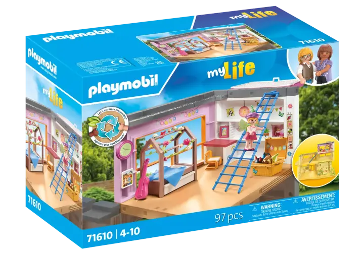 Playmobil 71610 - Chambre d'enfant avec lit cabane - BOX