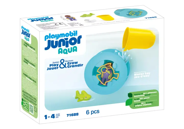 Playmobil 71688 - JUNIOR AQUA: Rueda de agua con bebé tiburón - BOX