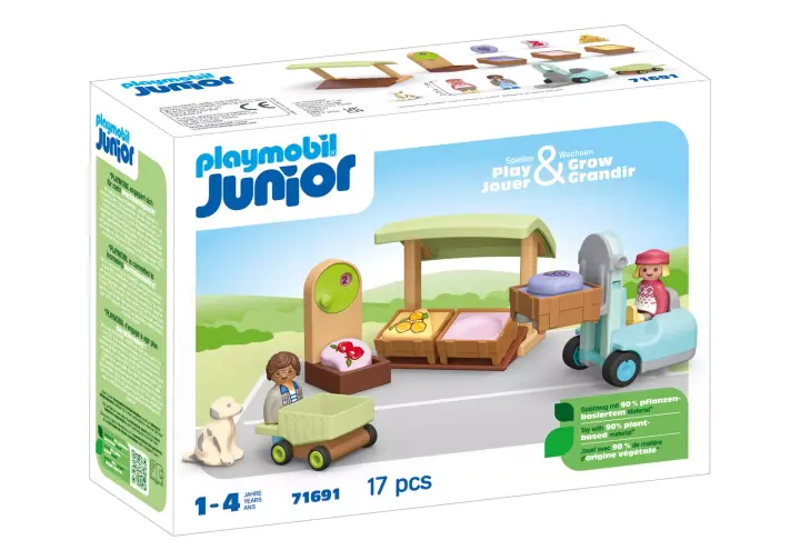 Playmobil 71691 - JUNIOR: Bio-Marktstand & Gabelstapler - BOX