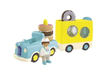 Playmobil 71702 - JUNIOR: Crazy Donut Truck with Stacking and Sorting Feature