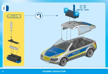 Notices de montage Playmobil 71729 - Voiture de police avec sirène et gyrophare (4)