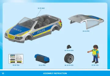 Notices de montage Playmobil 71729 - Voiture de police avec sirène et gyrophare (10)