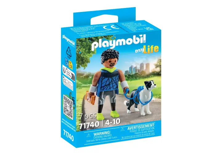 Playmobil 71740 - Homme sportif avec Border Collie et accessoires - BOX