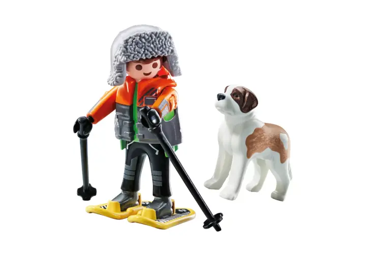 Playmobil 71741 - Jeune garçon en raquettes avec son Saint Bernard