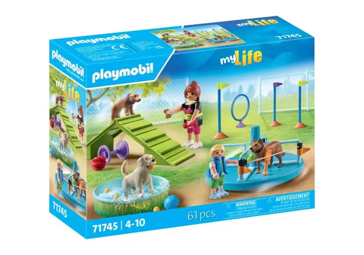 Playmobil 71745 - Aire de jeux pour chiens, enfant et éducatrice - BOX