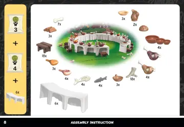 Bauanleitungen Playmobil 71827 - Asterix: Das Dorfbankett (8)